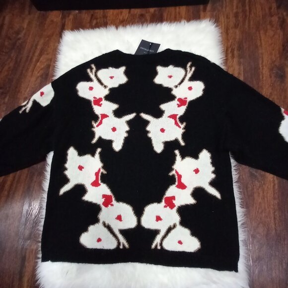 Cynthia Rowley Intrasia Womens Mohair Wool Blend Floral Cardigan Sweater L - Picture 15 of 16